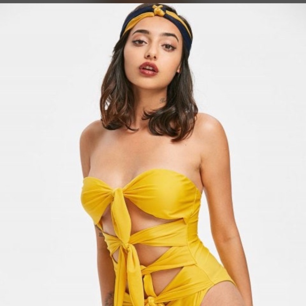 NEW! Tie front bandeau swim